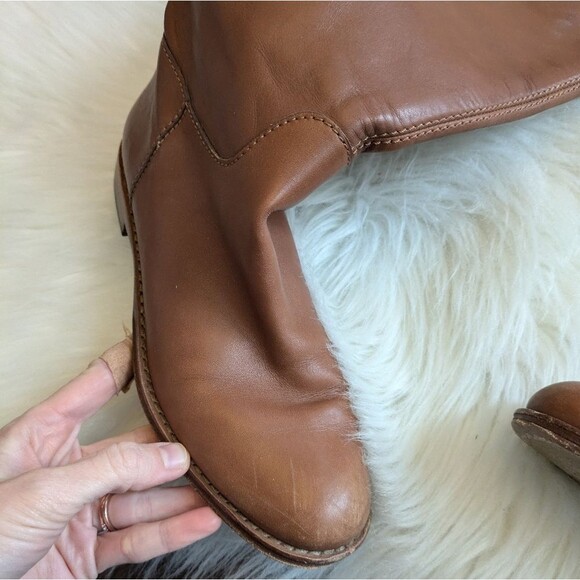 Coach Martta Tall Riding Boots Womens Leather Gold Hardware Tan Brown Size 5 - Picture 4 of 9